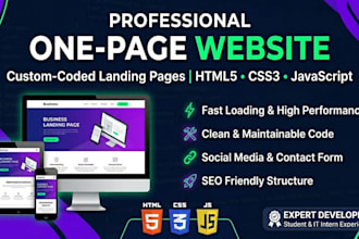 build professional responsive one page website