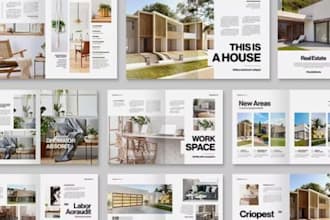 design real estate catalog, booklet, presentation, brochure, property marketing