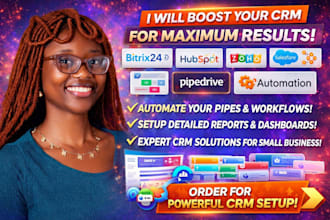 bitrix24 hubspot zoho crm automation pipelines setup reporting expert smb crm