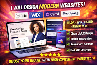 design tilda website wix readymag website carrd landing page tilda design
