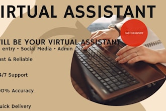 reliable virtual assistant for data entry, admin and socila media