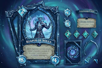 design card game trading card frame design board game card box for card game art