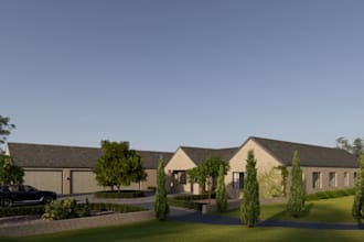 remodel 3d warehouse exterior rendering, townhouse,landscape, architectural plan