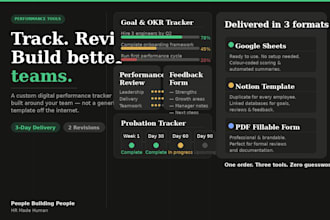 create performance tracking templates tailored for your organisation