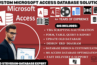 handle any microsoft access task including vba automation, database design