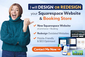 design squarespace website, redesign squarespace ecommerce and booking website