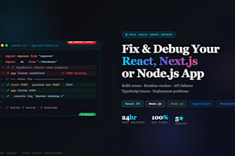 fix and debug your react, next, or node application
