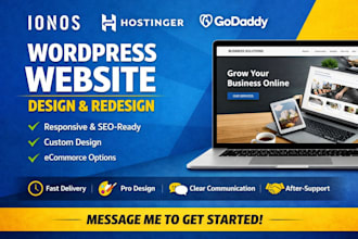 ionos wordpress website design redesign hostnger builder godaddy developer