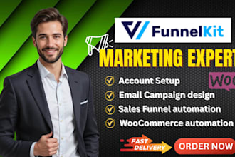 setup funnelkit woocommerce sales funnel email automation klaviyo automation