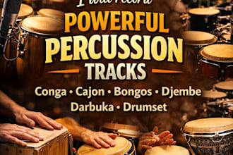 record powerful percussion tracks conga cajon bongos djembe darbuka drums