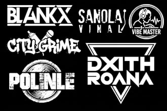 design dj band rock hip hop producer typography business logo for you