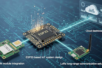 do iot projects with esp32, gms, lora cloud dashboard, arduino and pcb design