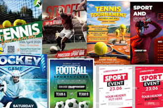 design matchday flyer, sport graphics flyer, sport event poster, coaching flyer