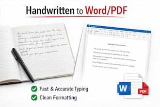 type and convert handwritten notes into word or PDF