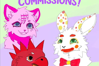 draw a furry headshot of your fursona