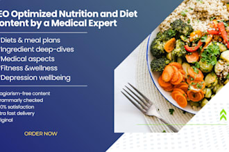 write SEO articles on food, nutrition, and health