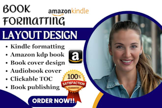 do book formatting for amazon kdp, layout design for paperback book cover design