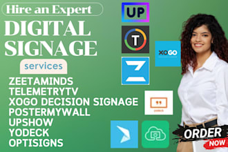 schedule digital signage via zeetaminds telemetrytv xogo optisigns upshow yodeck