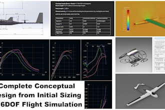 design full aircraft, sizing, and 6dof flight simulations