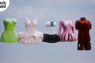 create custom 3d clothing models in blender obj, fbx, blend