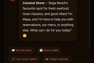 build a restaurant website with chatbot