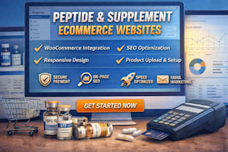 design peptide website, research peptide store, supplement website