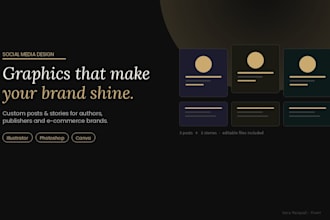 a professional social media graphic pack for authors and ecommerce