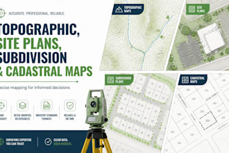 prepare topographic, site plans, subdivision and cadastral maps