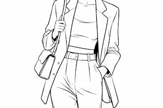 draw a fashion line art