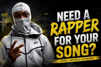 male rapper, rap vocals, uk drill rap, ghostwriter rap