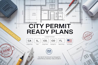 do city permit ready plan, licensed architect, architect stamp for ca il co fl