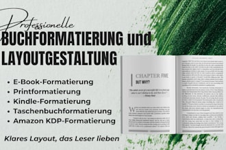 professionelle buchformatierung, KDP layout für ebook, paperback, kinderbuch