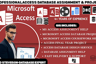 develop microsoft access database project and assignments