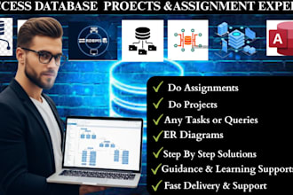 do your microsoft access job, project, task and assignments