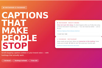 write catchy instagram and facebook captions for your brand