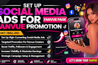 set up social medial ads for fanvue page fanvue promotion