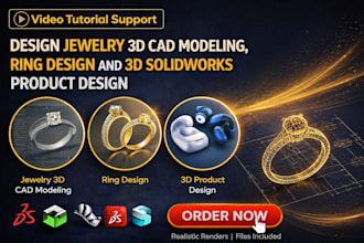 design jewelry 3d cad modeling, ring design and 3d solidworks product design