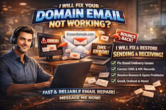 fix your domain email not working and restore sending and receiving