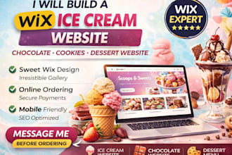 design wix ice cream website chocolate cookies website dessert website