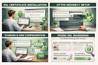 install SSL, fix https issues, and configure domains