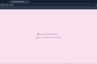 create a custom birthday surprise page with animations and personal message