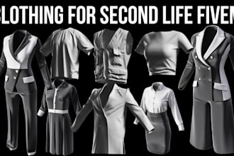 design texture and rig 3d clothing for second life imvu fivem vrchat peds sims