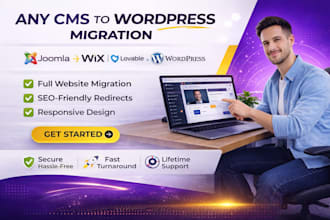 convert or migrate website joomla to wordpress lovable or wix to wordpress