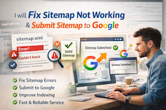 fix sitemap not working and submit sitemap to google