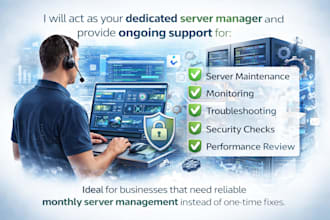 be your monthly server manager for support, monitoring, and maintenance