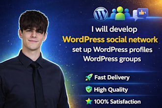 develop wordpress social network set up wordpress profiles wordpress groups