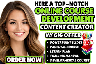 create parenting and child development online course content training manual