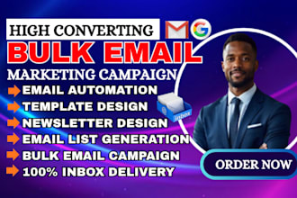 send bulk email campaign, email blast, cold email outreach with inbox delivery