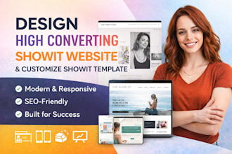 design a high converting showit website update showit template customization seo