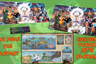 design custom tcg playmat, fantasy mat, anime, yugioh, mtg, pokeman board game